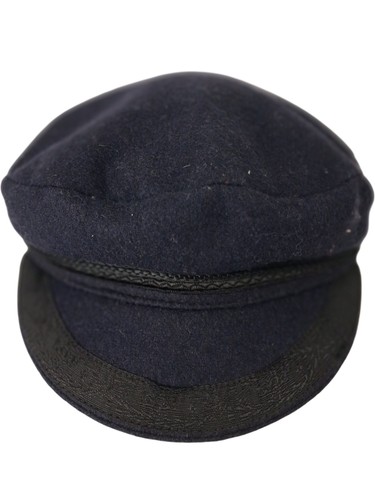 Royal navy blue wool hat - hat, size