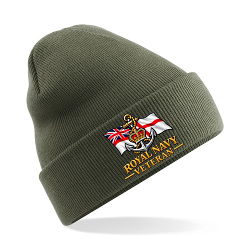 Royal navy embroidered beanie - royal,